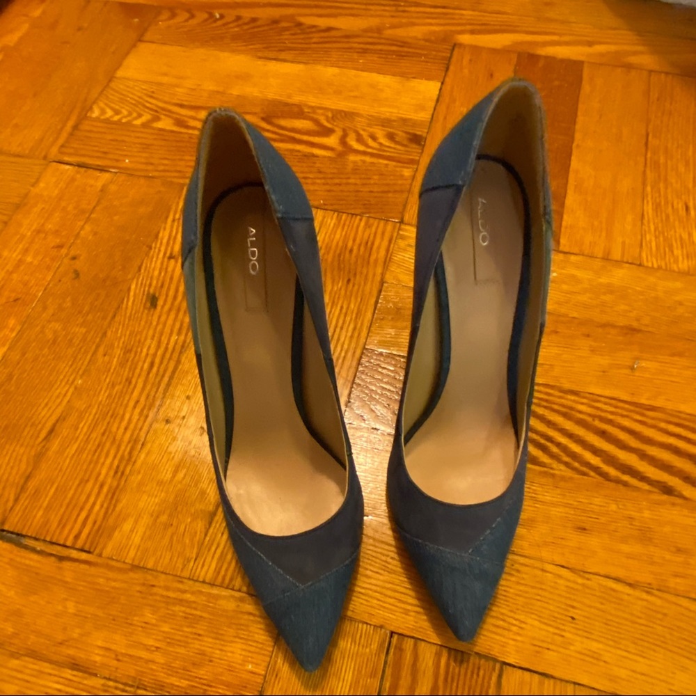 Aldo denim heels. Worn once.